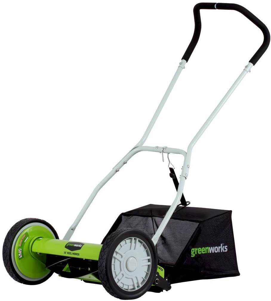 Greenworks 25052 Reel Lawn Mower with Grass Catcher